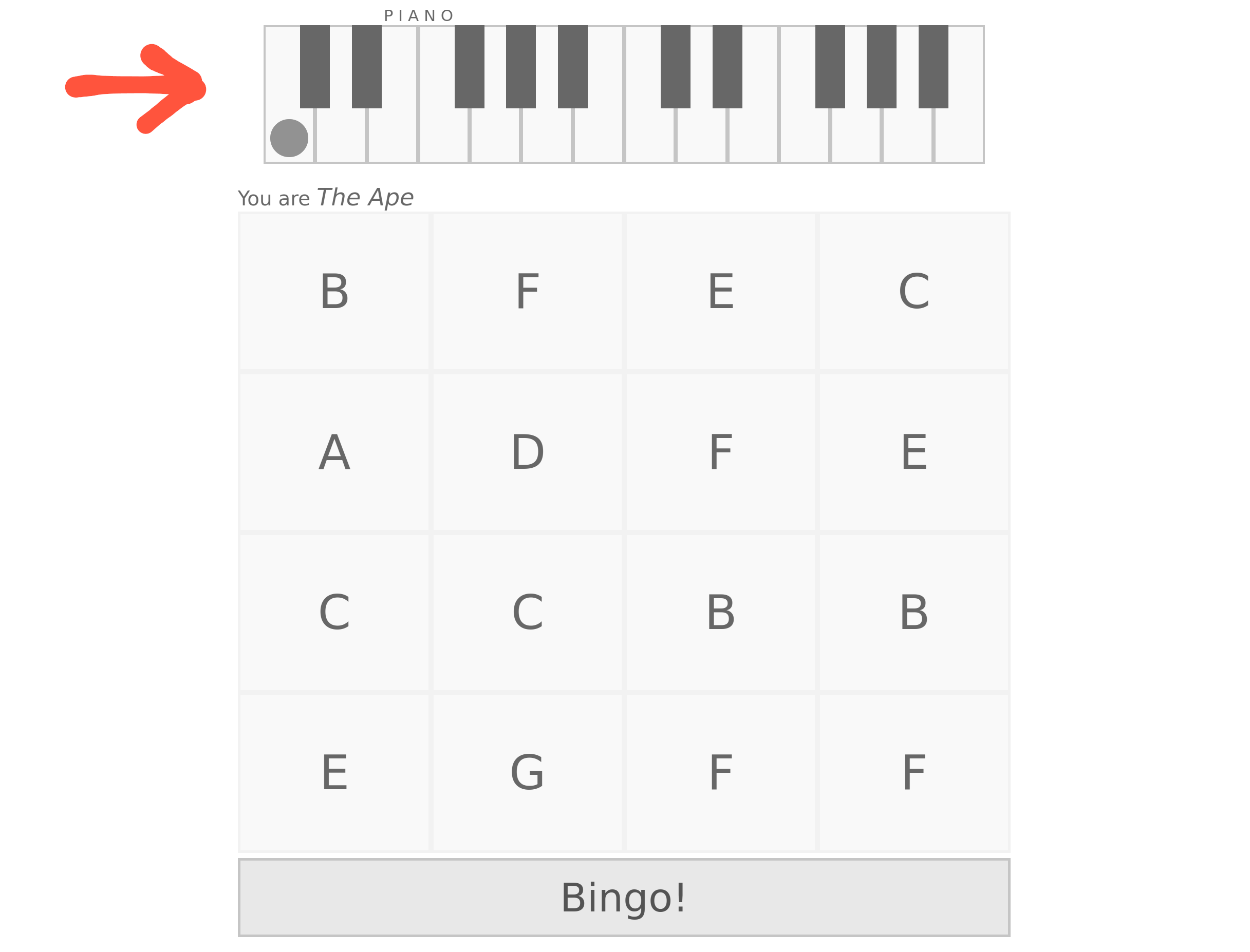 Bingo with piano